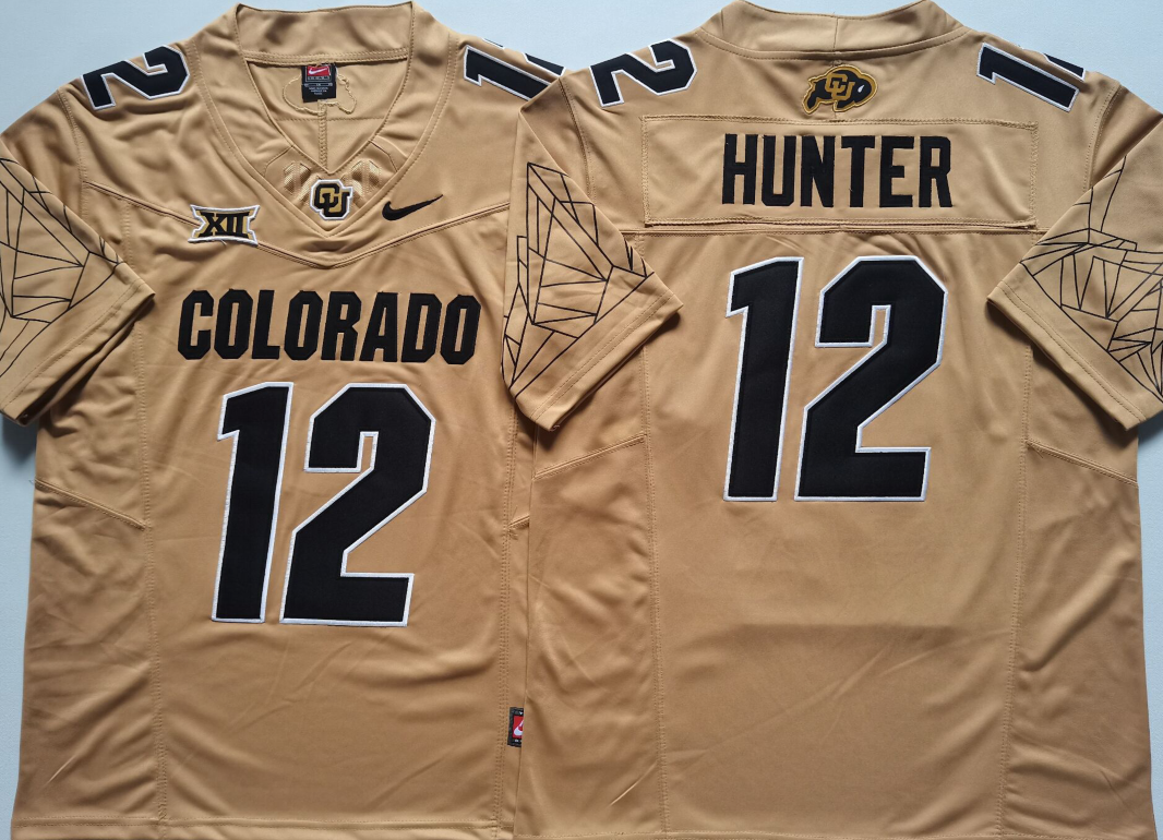 Men's Colorado Buffaloes Buffs Hunter #12 Yellow Jersey